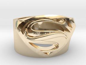 SuperManRIng - Man Of Steel Size US11.5 in 14k Gold Plated Brass