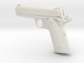 1:12 scale 1911 Pro Carry pistol in White Natural Versatile Plastic