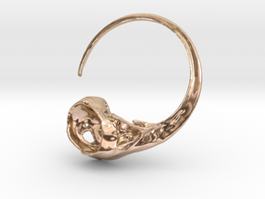 Hummingbird Skull Ring in 14k Rose Gold