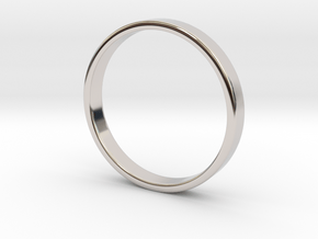 Simple Band Ring Size 6US/16.5mm EU in Rhodium Plated Brass