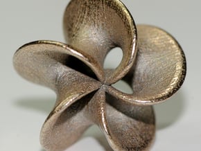 Geometric Pendant -  Mobius Flower in Tan Fine Detail Plastic