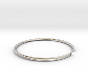 Mobius Hearts Bangle in Rhodium Plated Brass