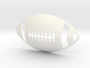 3D Football Pendant in White Processed Versatile Plastic