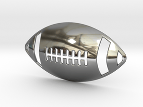 3D Football Pendant in Fine Detail Polished Silver