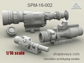 1/16 SPM-16-002 Heavy gun scopes in Clear Ultra Fine Detail Plastic