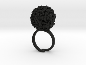Systematic Chaos* Ring { Small } in Black Natural Versatile Plastic