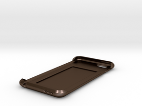iPhone 6 Case w/ Hidden Card Slot in Polished Bronze Steel