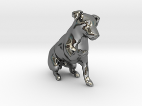 Begging Jack Russell Terrier in Fine Detail Polished Silver