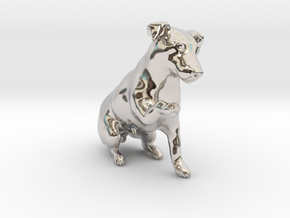 Begging Jack Russell Terrier in Rhodium Plated Brass