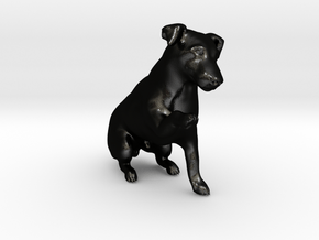 Begging Jack Russell Terrier in Matte Black Steel