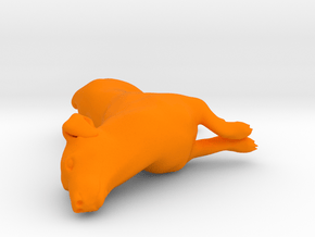 Laying Jack Russell Terrier 3 in Orange Processed Versatile Plastic