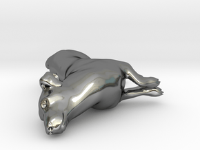 Laying Jack Russell Terrier 3 in Fine Detail Polished Silver