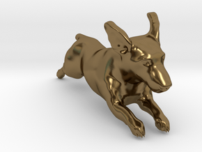 Running Jack Russell Terrier in Polished Bronze