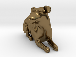 Laying Jack Russell Terrier 1 in Polished Bronze