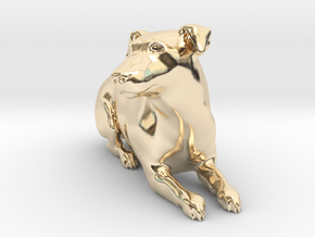 Laying Jack Russell Terrier 1 in 14K Yellow Gold