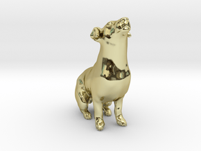 Howling Jack Russell Terrier in 18k Gold Plated Brass