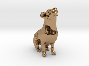 Howling Jack Russell Terrier in Polished Brass