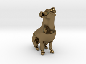 Howling Jack Russell Terrier in Polished Bronze