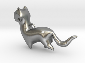 New Zealand Stoat charm in Natural Silver