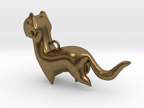 New Zealand Stoat charm in Natural Bronze
