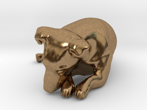 Laying Jack Russell Terrier 4 in Natural Brass