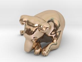 Laying Jack Russell Terrier 4 in 14k Rose Gold