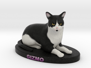 Custom Cat Figurine - Gizmo in Full Color Sandstone