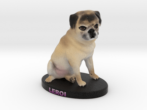 Custom Dog Figurine - Leroi in Full Color Sandstone