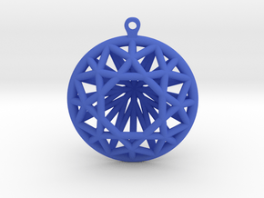 3D Printed Diamond Circle Cut Earrings in Blue Processed Versatile Plastic