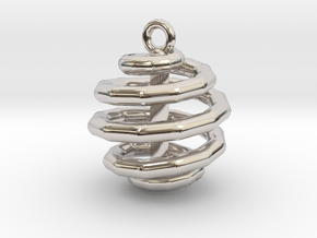 Ring-in-a-Ball-02 in Rhodium Plated Brass