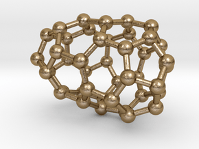 0184 Fullerene C42-1 c2 in Polished Gold Steel