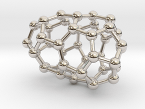 0184 Fullerene C42-1 c2 in Rhodium Plated Brass