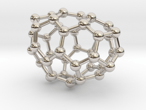 0186 Fullerene C42-3 c1 in Rhodium Plated Brass