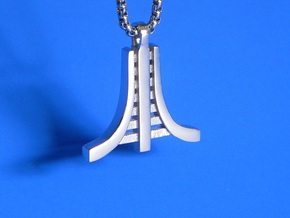 Retro Game Pendant in Rhodium Plated Brass