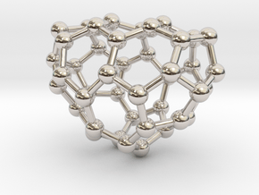 0188 Fullerene C42-5 c2 in Rhodium Plated Brass