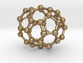 0189 Fullerene C42-6 c2v in Polished Gold Steel