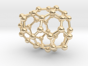 0190 Fullerene C42-7 c2 in 14k Gold Plated Brass