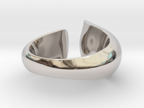 Tactile Bold Flame - Size 8 in Rhodium Plated Brass