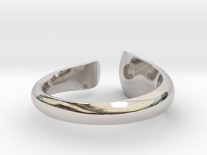 Tactile Flame - Size 8 in Rhodium Plated Brass
