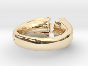 Cracking Wood ring - Size6 in 14k Gold Plated Brass