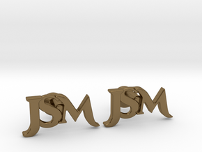 Monogram Cufflinks JSM in Polished Bronze
