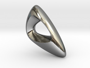 TriStone Pendant - Small in Fine Detail Polished Silver