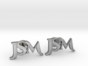 Monogram Cufflinks JSM in Polished Silver