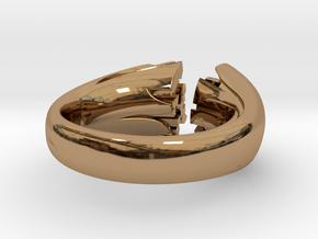 Cracking Wood ring - Size8 in Polished Brass