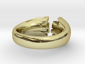 Cracking Wood ring - Size8 in 18k Gold Plated Brass