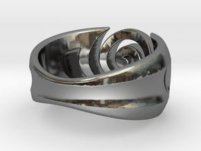 Spiral ring - Size 5 in Fine Detail Polished Silver