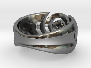 Spiral ring - Size 6 in Fine Detail Polished Silver