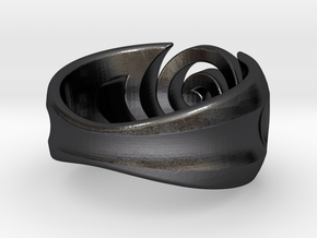 Spiral ring - Size 7 in Polished and Bronzed Black Steel