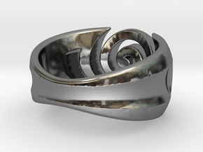 Spiral ring - Size 7 in Fine Detail Polished Silver
