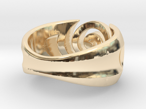 Spiral ring - Size 7 in 14k Gold Plated Brass